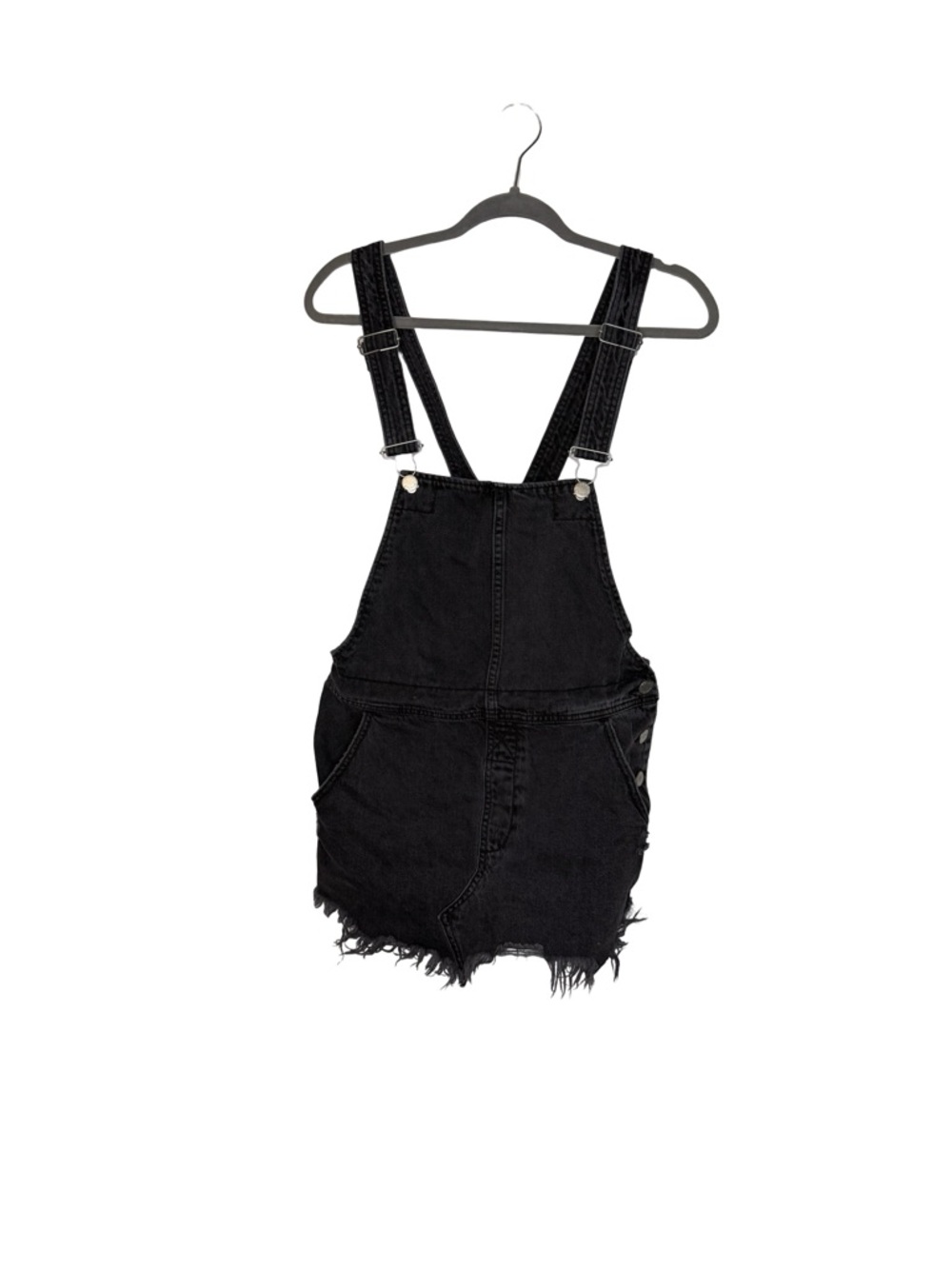 🖤 Free People Denim Overall Skirt Dress Size 2 Distressed 🖤 - Picture 2 of 5